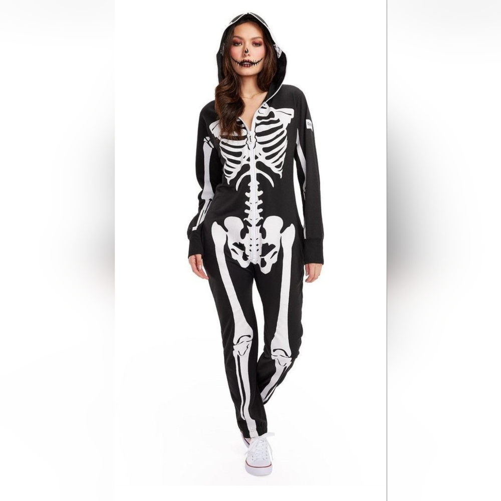 Tipsy Elves Black and White Skeleton Onesie Costume New With Tags